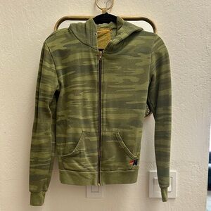 Aviator Nation Green Camo Zip-Up Hoodie